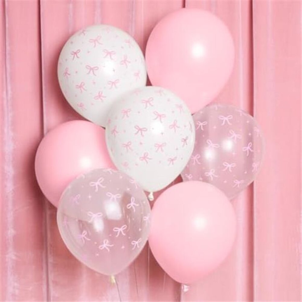 Pink Latex Bow Balloons 24 Pack 12 Inch Bachelorette Birthday Party Bridal Decor